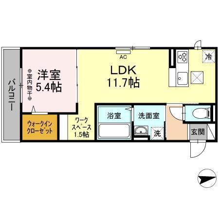 REGALO /(1LDK/1階)の間取り写真