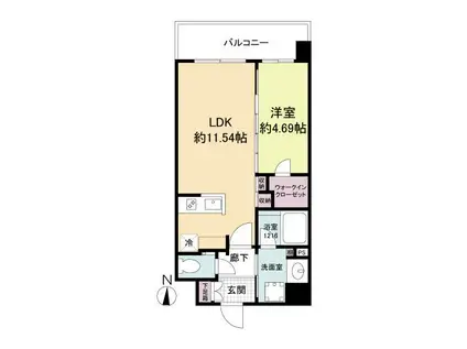 カーサレグラス福島野田(1LDK/2階)の間取り写真