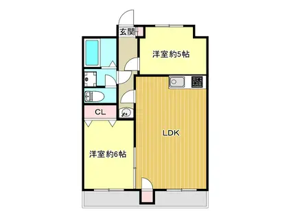 第56川崎ビル(2LDK/3階)の間取り写真
