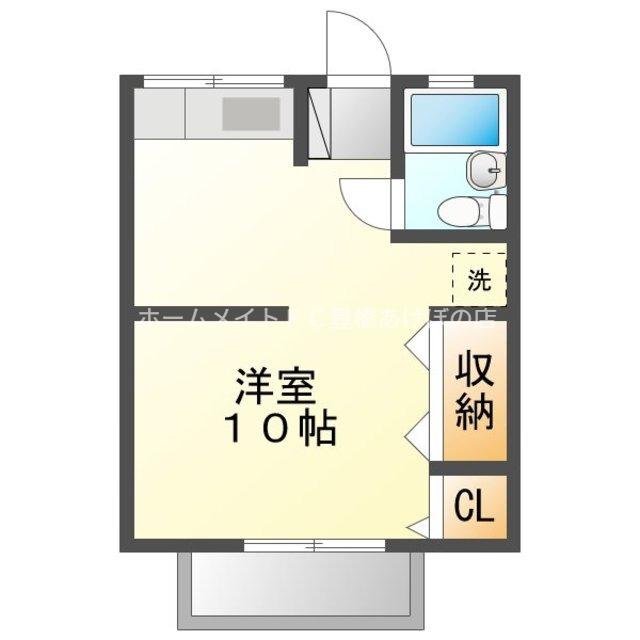 ハレモアナ(ワンルーム/1階)の間取り写真