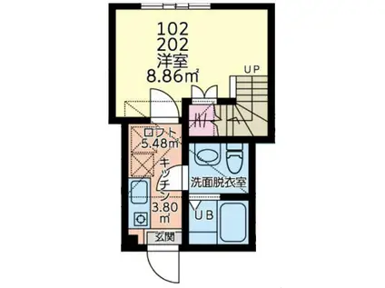 ベルジュエール町田(1K/1階)の間取り写真