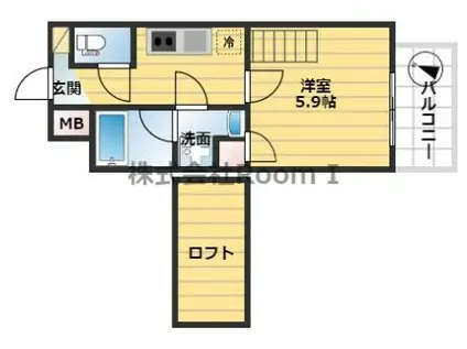プリマヴェーラ南森町(1K/13階)の間取り写真