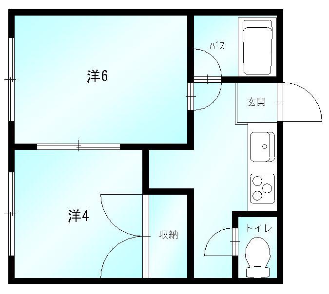 プラザいとうA(2K/2階)の間取り写真
