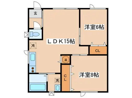 ポパイハウス(2LDK/1階)の間取り写真