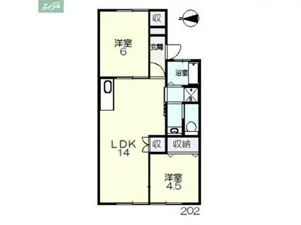 コーポラス田中(2LDK/1階)の間取り写真