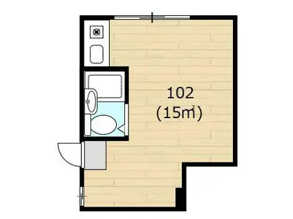 鹿野ビル(ワンルーム/1階)の間取り写真