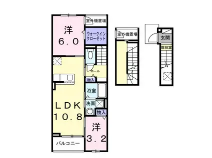 ヒカルサ見付サウスI(2LDK/3階)の間取り写真