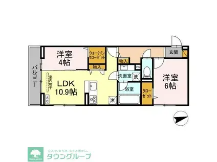 プロスペールE NO.1(2LDK/3階)の間取り写真