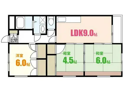 メゾニティ勇(3LDK/2階)の間取り写真