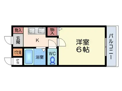 マンションタカトミ(1K/3階)の間取り写真