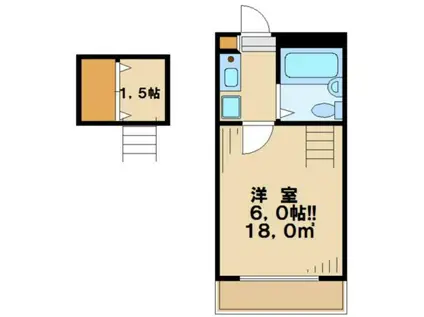 トップヒルゲート(1K/1階)の間取り写真