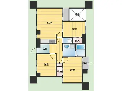 メゾンさつき(3LDK/3階)の間取り写真