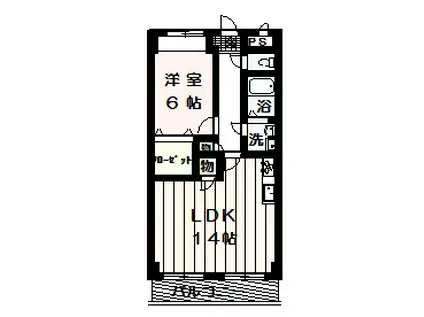 ルミエールフカキII(1LDK/4階)の間取り写真