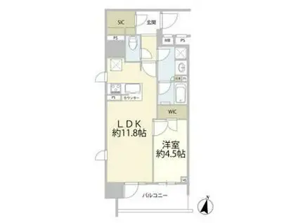 オープンレジデンシア名古屋FRONT(1LDK/6階)の間取り写真