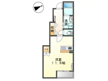 カーサひまわり(1K/1階)の間取り写真