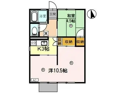 葉山ハイツ(1LDK/1階)の間取り写真