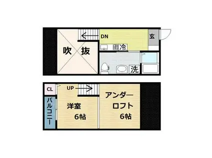 クレアシオン(1K/2階)の間取り写真
