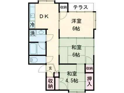 サニーハイツ(3DK/1階)の間取り写真