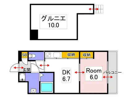 レジディア岡山駅前(1DK/10階)の間取り写真