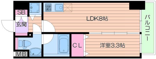 イグレック南本町(1LDK/7階)の間取り写真