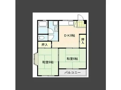 Mビル(2K/2階)の間取り写真