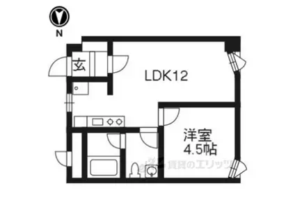 コアロード糺ノ森(1LDK/2階)の間取り写真