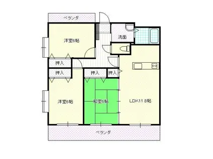 ジュライト(3LDK/3階)の間取り写真
