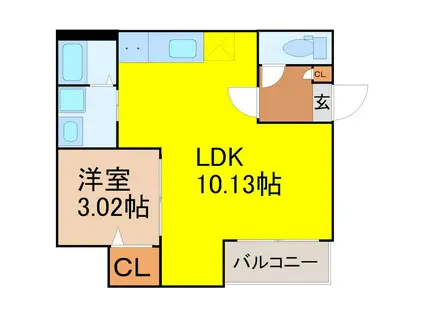JACK SHIBATAHONDORII(1LDK/2階)の間取り写真