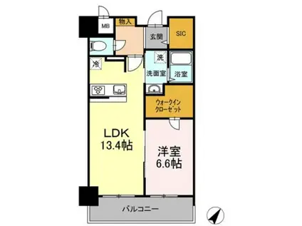ACT VALORE(1LDK/2階)の間取り写真