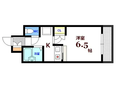 エステートベネフィット5フルタ(1K/2階)の間取り写真