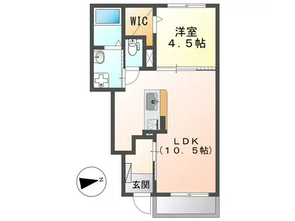 エトワール ブランシュ(1LDK/1階)の間取り写真