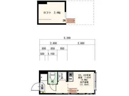 GLANZ(ワンルーム/1階)の間取り写真