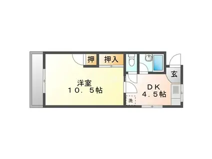 コーポスズキ(1DK/2階)の間取り写真
