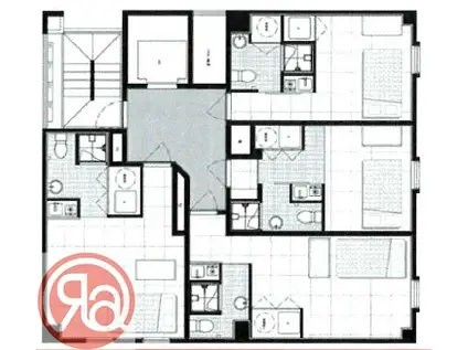 REー005(ワンルーム/9階)の間取り写真