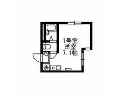 フロンティアアパートメント菊名V(ワンルーム/1階)の間取り写真