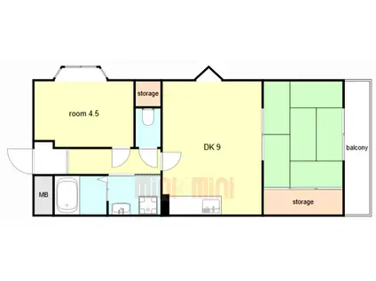 グレイスヴィラ姫島(2LDK/5階)の間取り写真