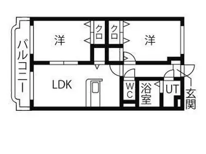 ピュア・クレール(2LDK/3階)の間取り写真