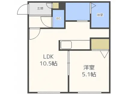 HM発寒4・2(1LDK/3階)の間取り写真