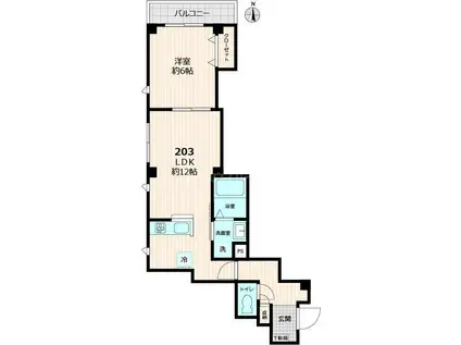 GRACE(1LDK/3階)の間取り写真