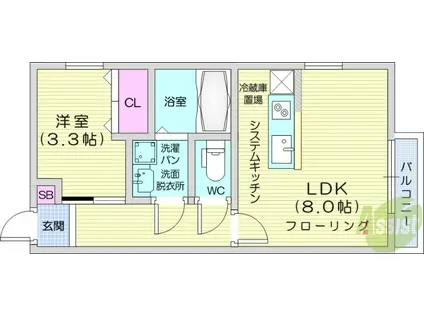 SOL LEVANTE(1LDK/3階)の間取り写真