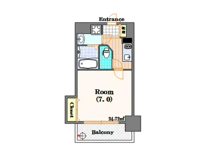 ミラージュパレス南堀江(1K/3階)の間取り写真