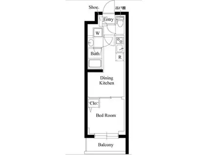 プラチナスクエア赤羽(1DK/2階)の間取り写真