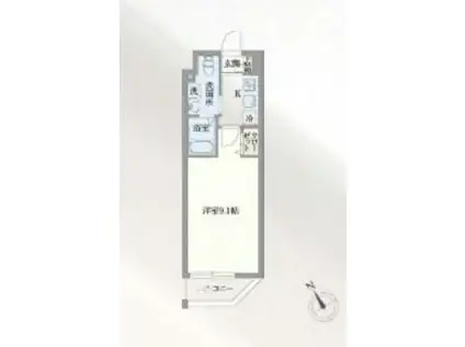 GRANPASEO門前仲町(1K/4階)の間取り写真