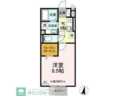 ルインズ・イン・マルヤマ(1K/1階)の間取り写真