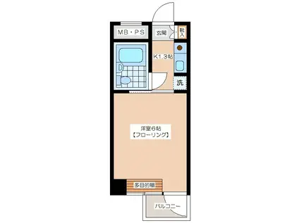 メゾン・ド・ヤマテ(ワンルーム/2階)の間取り写真