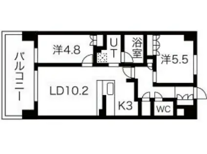 アーバンパーク淡路(2LDK/5階)の間取り写真