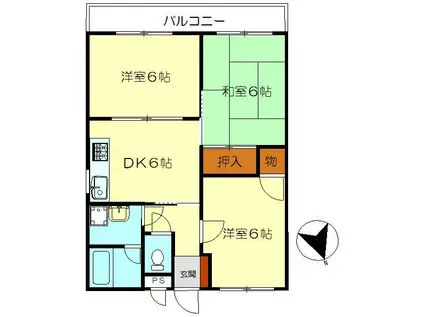 スプランディード(3DK/2階)の間取り写真