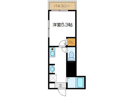 カルムプレイス東小岩(1K/1階)の間取り写真