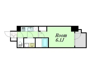 エスリード大阪プライムゲート(1K/3階)の間取り写真