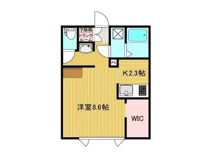 LULU HOUSEII(1K/1階)の間取り写真